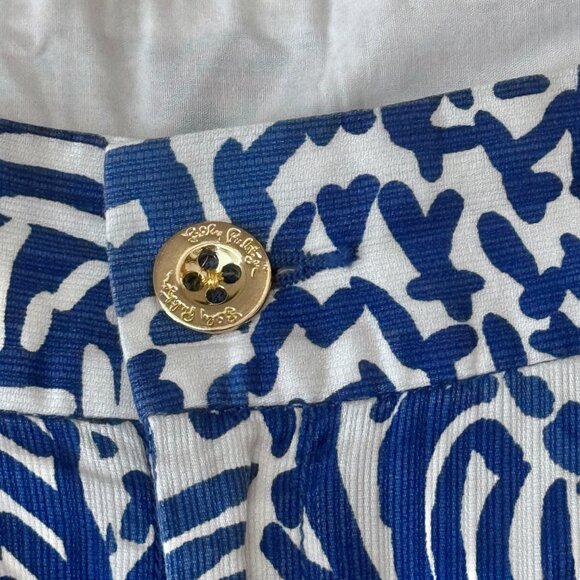 Lilly Pulitzer NEW Chipper Indigo Home Slice Pineapple Bermuda Shorts size 10 - Picture 4 of 7